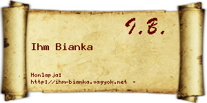 Ihm Bianka névjegykártya